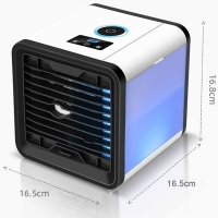 Ventilator de masa cu functie de umidificare si lumini colorate, Mini Air Cooler, cu USB, HS105